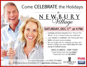 Come to Newbury Village Saturday, December 1st at 4PM - RSVP Today (203) 775-0000